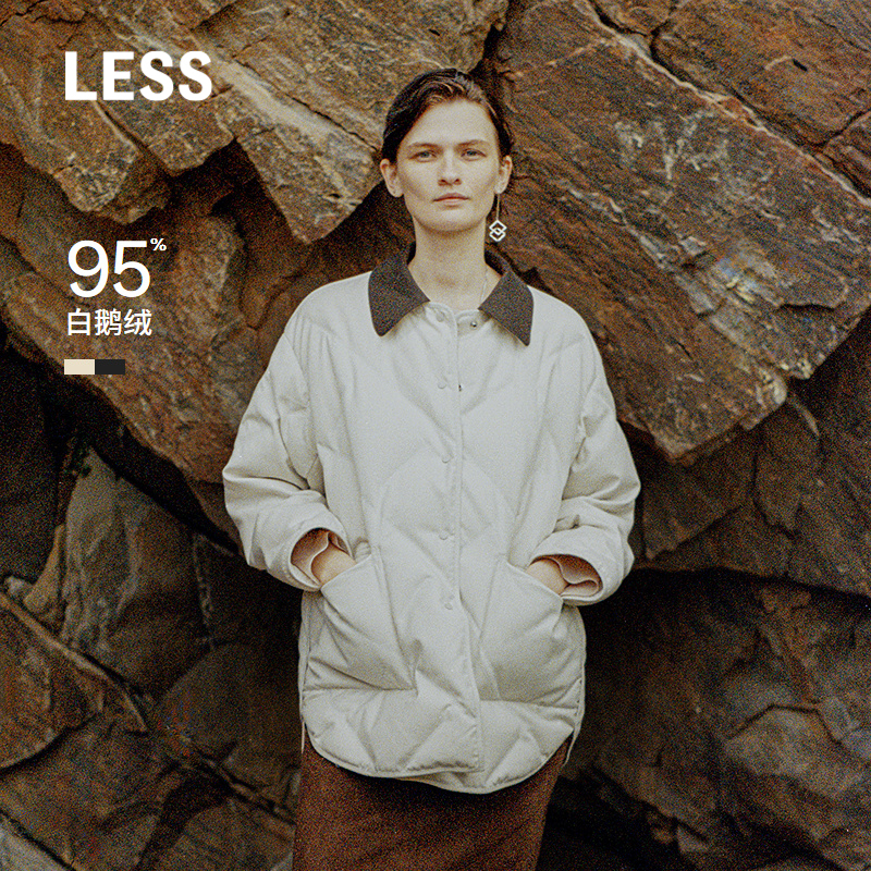 【White Goose Down】Less Winter Urban Casual Loose Lapel Barn Style Lightweight Goose down Jacket 2P0C17770 【White Goose Down】Less Winter Urban Casual Loose Lapel Barn Style Lightweight Goose down Jacket 2P0C17770
