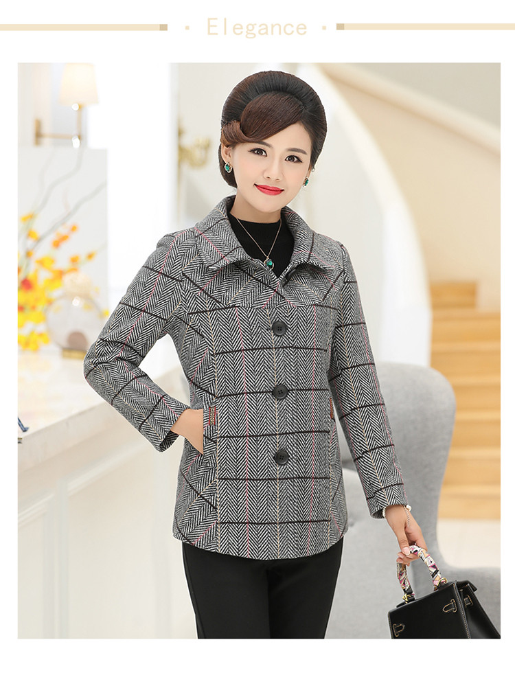Áo khoác lông cho phụ nữ trung niên Bộ đồ mùa xuân nhỏ cho mẹ trung niên bộ vest nữ quần lửng