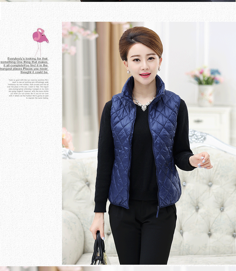 Áo vest nữ trung niên cỡ lớn Quần áo nữ trung niên cotton mùa thu và mùa đông vest mỏng phần ngắn áo khoác mẹ xuống mẫu đầm trung niên đẹp nhất hiện nay