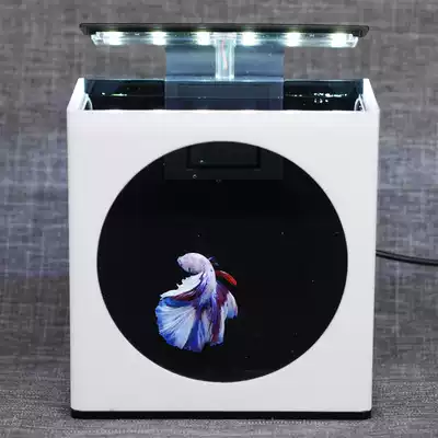 Thai bucket fish bowl simple Betta display tank office ecological micro cylinder ornamental fish mini table jar C1 second generation