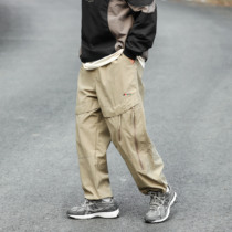 Spring new Mountain Department Outdoor Loose Bungable Foot Embroidery Speed Dry Pants Male Trend Day Series 100 Hitch Waterproof Casual Pants