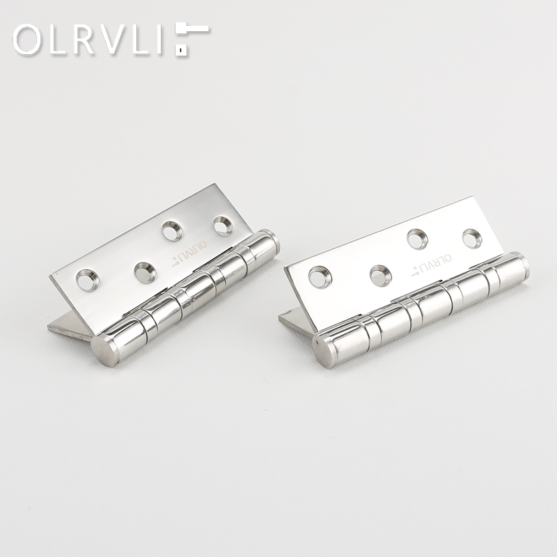 olrvli stainless steel mirror muted hinge 4 inch bearing solid wood door flat open hinge bright silver heavy hinge-Taobao