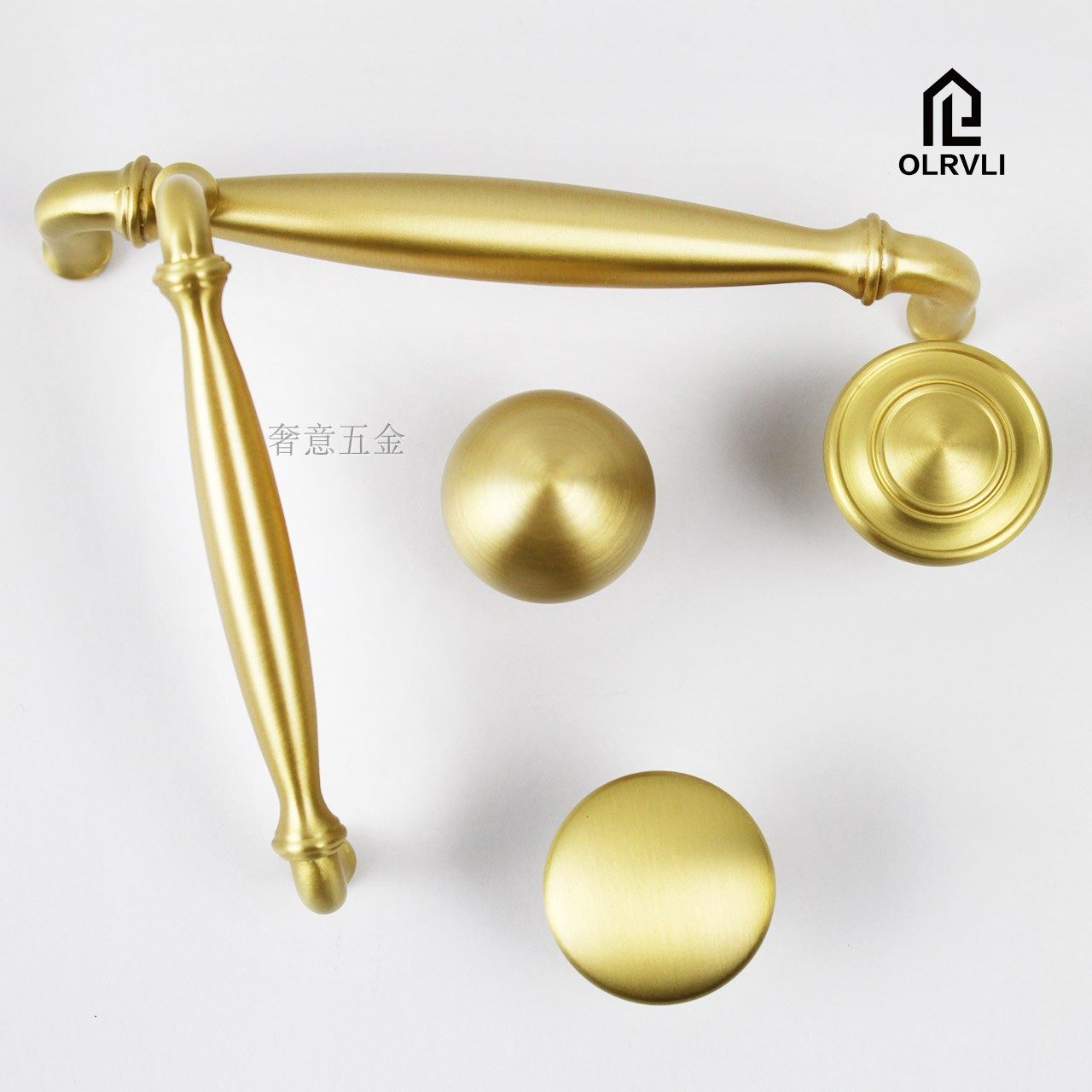 OLRVLI brass cabinet door handle wine cabinet handle Nordic golden wardrobe door handle drawer handle