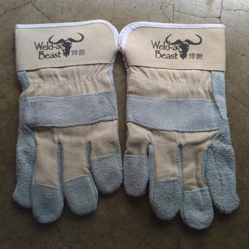 Welding Beast Welding Gloves Extended Cowhide Wear-Resistant Durable Fireproof Heat Insulation High Temperature Breathable Argon Arc Welding Welding Gloves