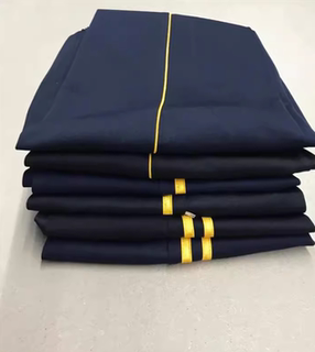 藏蓝裤黑裤一细黄杠一厘米黄杠双黄杠直筒收口春秋学生校服裤定制