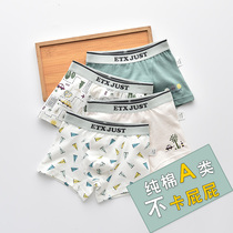 2022 New ETX gift box 45S Leica cotton male children flat corner underwear pure cotton baby four-corner pants A type of shorts
