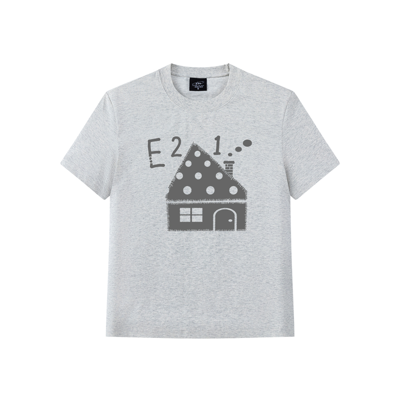 E21 Korean Style Summer Cute House Print Loose Versatile Slimming Round Neck Short-Sleeve T-Shirt Couple Style Top ins E21 Korean Style Summer Cute House Print Loose Versatile Slimming Round Neck Short-Sleeve T-Shirt Couple Style Top ins