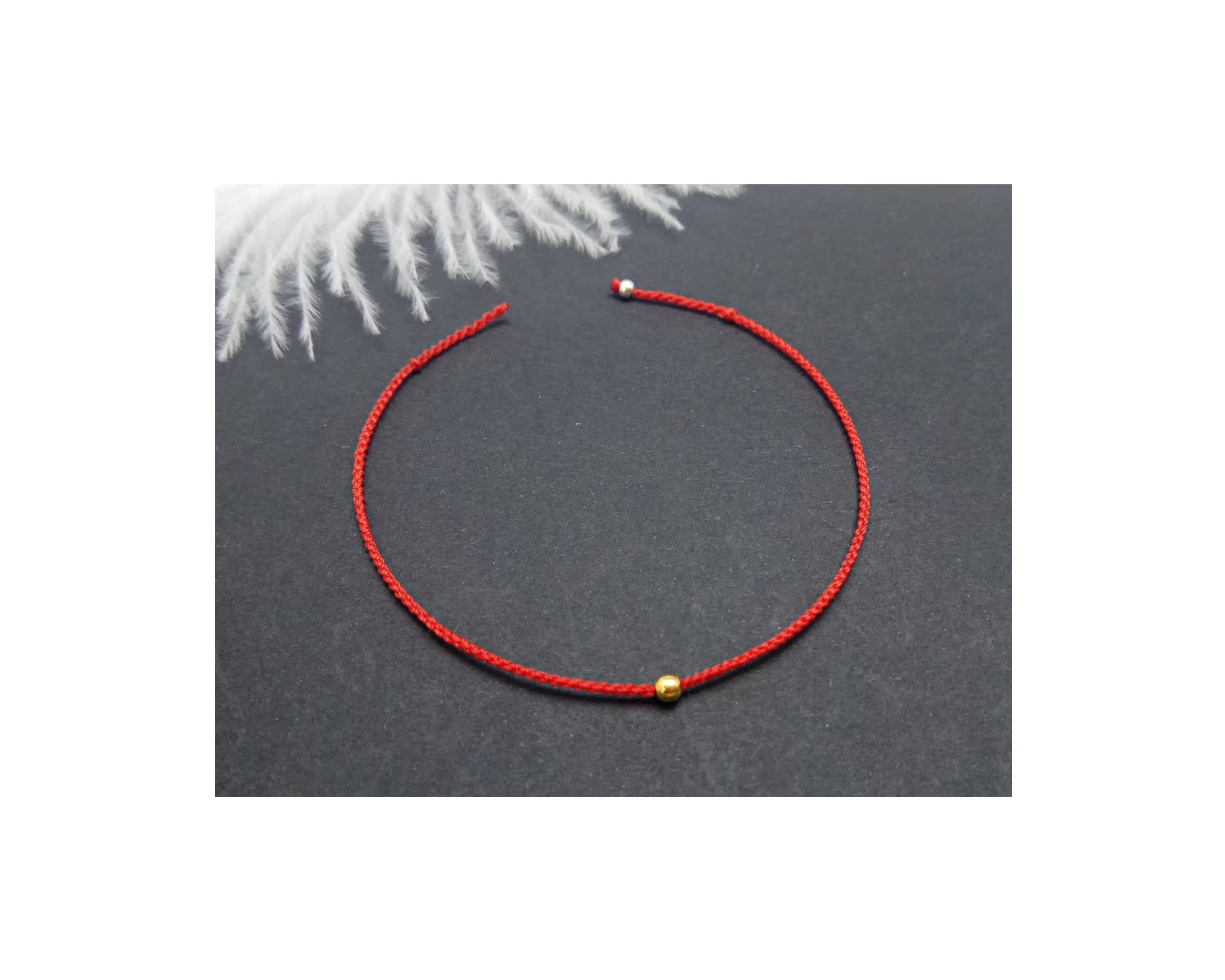 999 hạt chuyển tay siêu mịn đơn giản và an toàn dây tay 24K chân vàng nhỏ - Vòng chân lắc chân vàng 18k