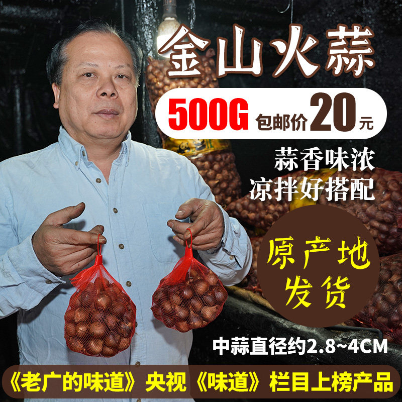 Jinshan Fire Garlic 500g Kaiping Specialty Single Son Garlic Smoked Single Head Fresh Zhang Guoyu Fire Baked Raw Garlic Old Guang Taste