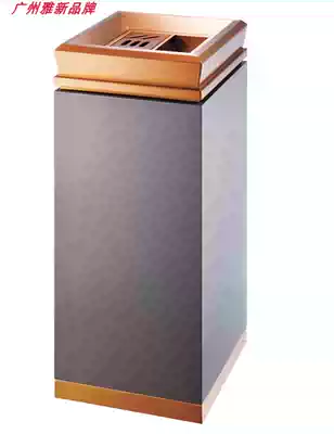 Thickened stainless steel hotel trash can vertical sitting lobby against the wall trash can elevator entrance ash bucket