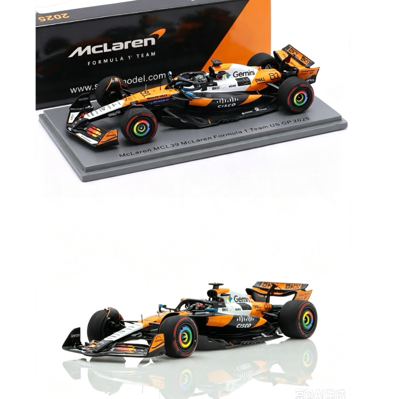 Spark 2025 Mcl39 S9665 S9664 Us Grand Prix Norris Mclaren 1/43 Piara Spark 2025 Mcl39 S9665 S9664 Us Grand Prix Norris Mclaren 1/43 Piara