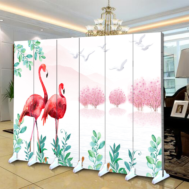 Đơn giản 3d Flamingo Nền tươi Tường gấp màn hình Phân vùng Thời trang Phòng khách Lối vào Beauty Office Hotel - Màn hình / Cửa sổ vách trang trí cầu thang