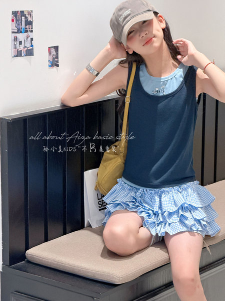 Sun Xiaomei's Sporty Layered Sleeveless Top Set for Girls, 2026 Summer New Style Children's Vest Two-Piece Thin Set — 3