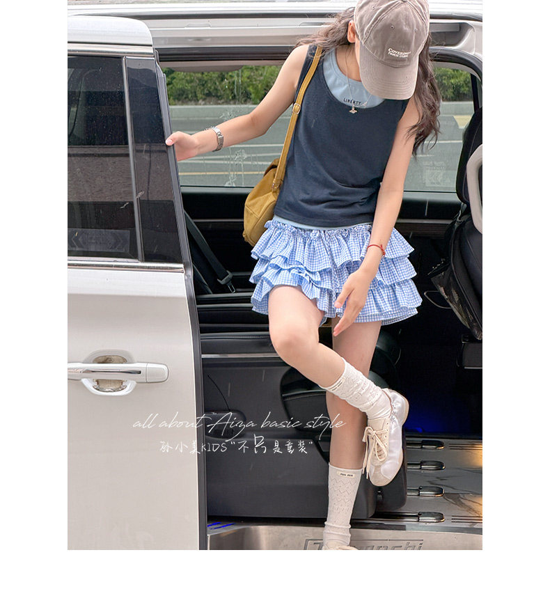 孙小美运动风叠穿女童无袖上衣套装2026夏装新款儿童背心两件套薄 — 36