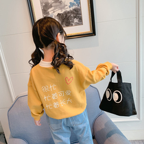 Girls sweater 2021 spring and autumn new childrens western style top autumn and spring baby base shirt Korean version of spring long sleeve