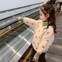 Girls turtleneck sweater autumn and winter 2020 new childrens winter clothing Korean version mink velvet thickened pullover knitted base shirt