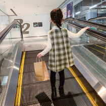 Wool girls Sundress dress 2020 autumn and winter new childrens foreign style little girl thickened wool skirt