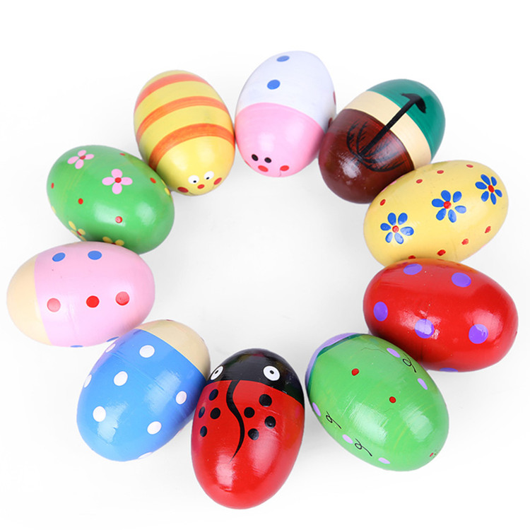 Wooden sand egg percussion instrument baby sand ball Orff music early education teaching aids toy kindergarten sand hammer rattle