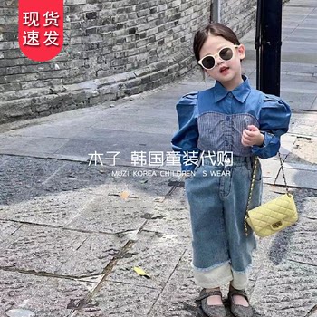 Korean version of girls' clothing autumn fashionable shirt 2022 new foreign style lapel long-sleeved baby net red puff sleeve top