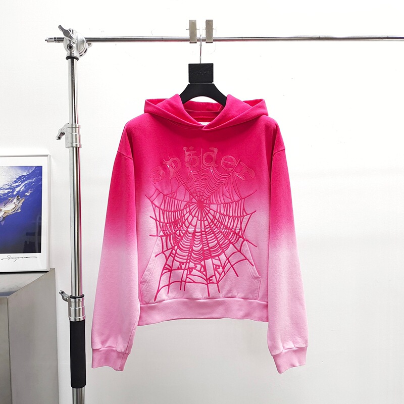 Sp5Der Red and Pink Tie-Dye Hoodie Sweatshirt Sp5Der Red and Pink Tie-Dye Hoodie Sweatshirt