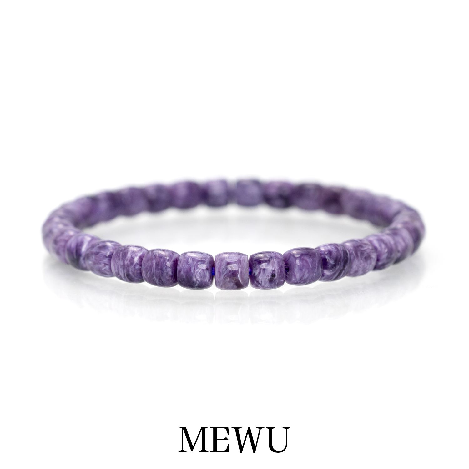 MU Ziyun 6mm天然紫龍水晶バレルビーズセイコーストレートカットブレスレットブレスレットオリジナルデザイン男女兼用サークル回帰