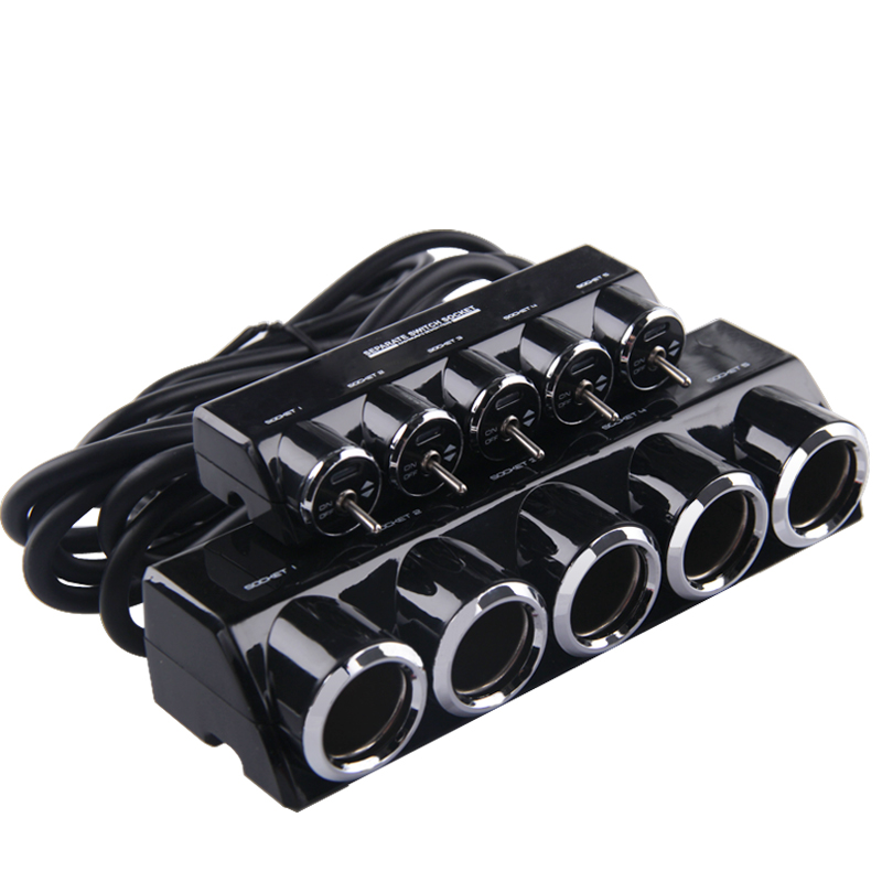 日本の車のシガレットライター1〜5スプリットスイッチ付き1〜3〜4穴車用多機能マルチホールソケット