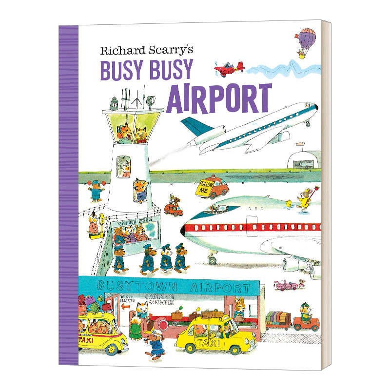 Original English Picture Book Richard Scarry's Busy Busy Airport, Scarry's Golden Children's Book, Busy Busy Airport Series Board Book, Family Reading Bedtime Goodnight Reading Material, Imported English Books