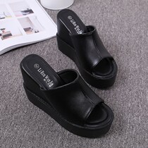 31 32 33 small size Korean version of super high-heeled female summer thick bottom inside the fish mouth sandals fashion muffin sandals fashion muffin sandals