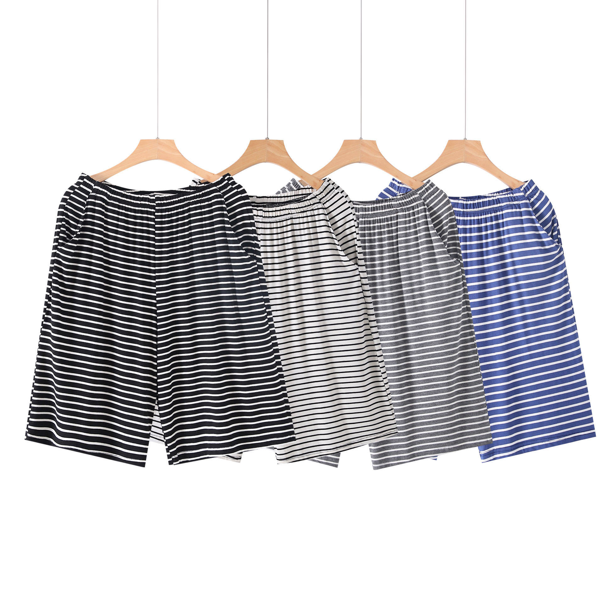 Summer new men's modal cotton shorts loose large size sports home can be worn outside striped five-point shorts pajamas
