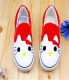 ກາຕູນໃຫມ່ການຂົນສົ່ງຟຣີ hand-painted canvas shoes slip-on slip-on shoes students casual slip-on shoes cloth shoes flat shoes