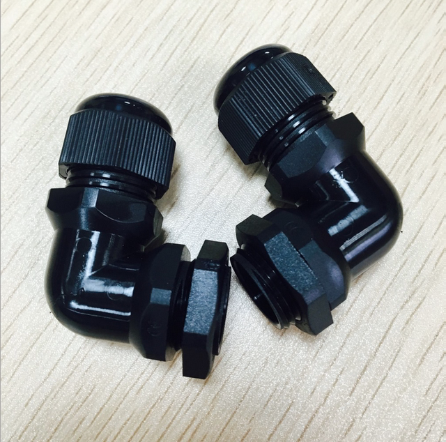 Cable waterproof thread rotary connector right angle elbow