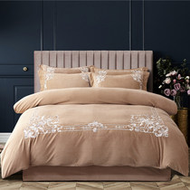 Double-sided velvet embroidery warm European solid color winter coral treasure velvet four-piece crystal non-slip bedding 2