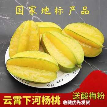 Ripe xiahe carambola fresh fruit on the tree 2jin jin is equal to 0.5 kg seasonal red dragon carambola yunxiao fruit specialty