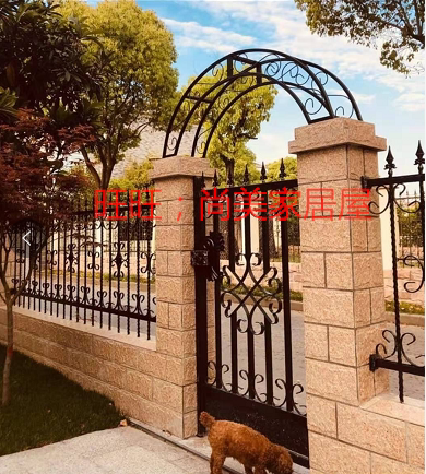 Eurostyle Iron Art Arch Flower Shelf Villa Garden Gate Mound Top Vaulted Door Head Styling Decorated Flower Arch