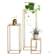 Creative wrought iron floor-standing fancy Nordic simple indoor green plant pot living room shelf marble flower few