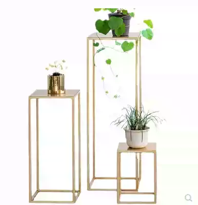 Creative wrought iron floor-standing fancy Nordic simple indoor green plant pot living room shelf marble flower few