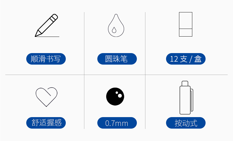 宝克B60圆珠笔B61 0.7mm 12支装