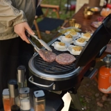 LTHW путешествует на улице с двойным пламенным газом на гриле на гриле печи для лагеря для барбекю Двортард Стинг Складывание бездымной на гриле стойки