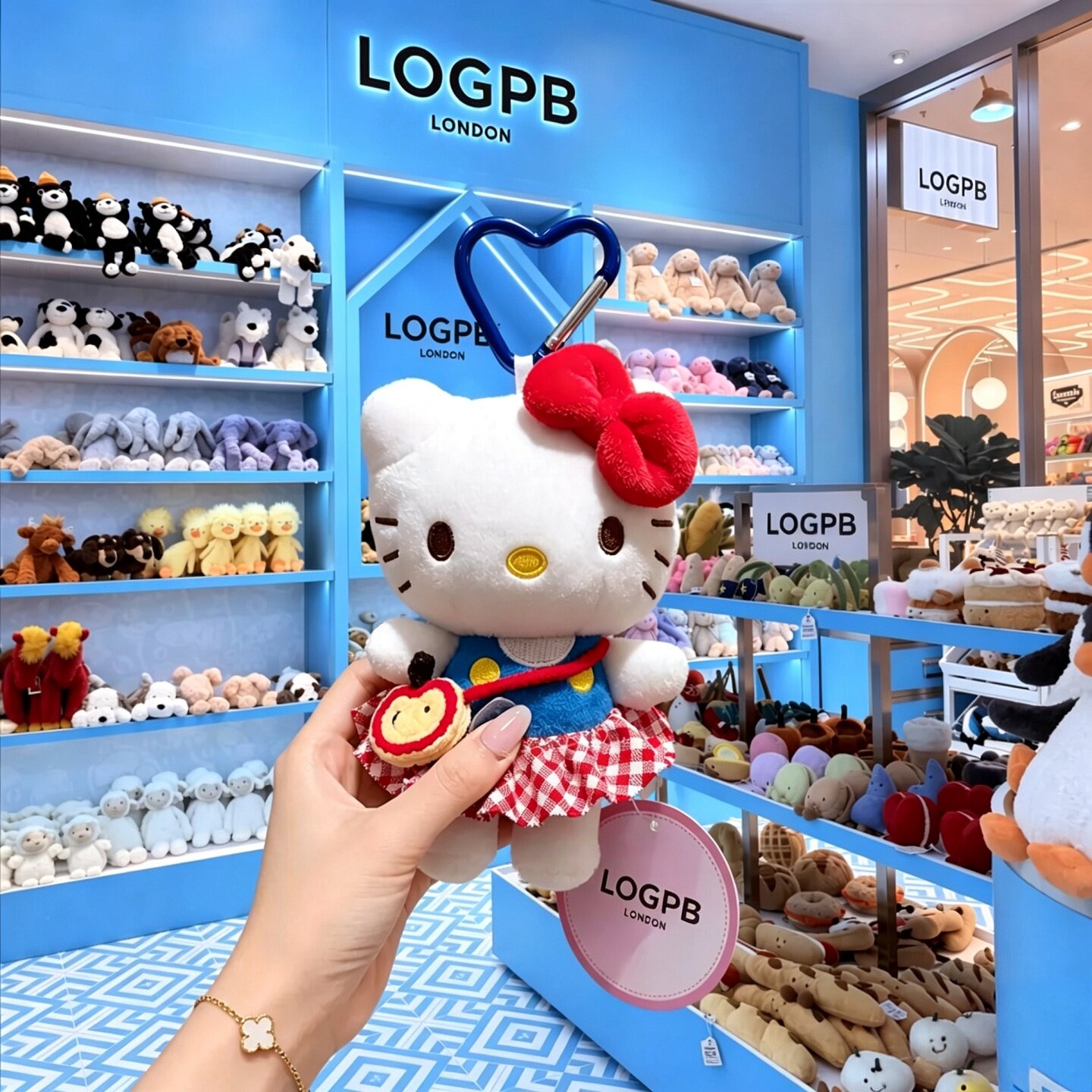英国LOGPB小厨娘kitty猫包挂件公仔毛绒玩偶凯蒂猫挂饰女生礼物
