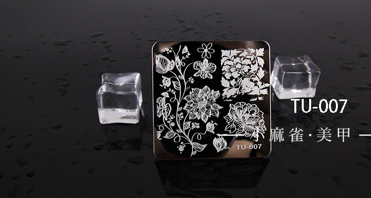Nail tấm in ấn template DIY in ấn sơn móng tay màu flower công cụ in ấn TU24 máy dũa nail cầm tay