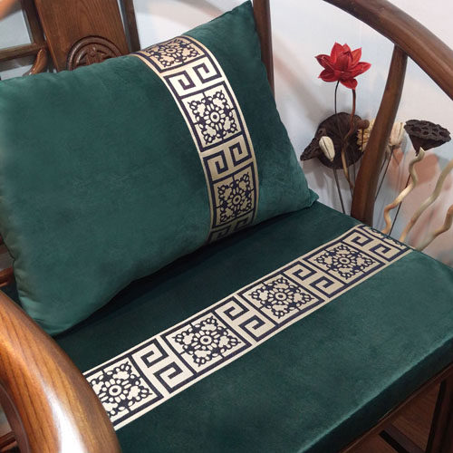 Red Wood Sofa Cushion New Chinese Style Silicone Ring Chair too Division chair Hood Chair Cushion Classical Autumn Winter Suede Cloth Non-slip Home