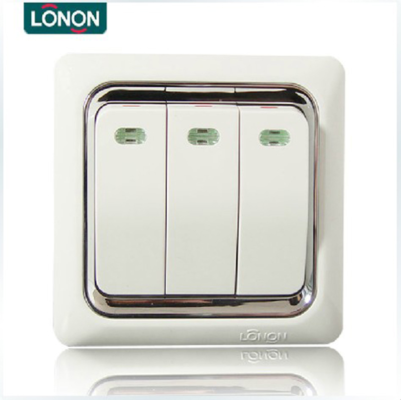 Longenergy switch socket Longenergy NB12 series Three-way large seesaw switch for three-opening double cut