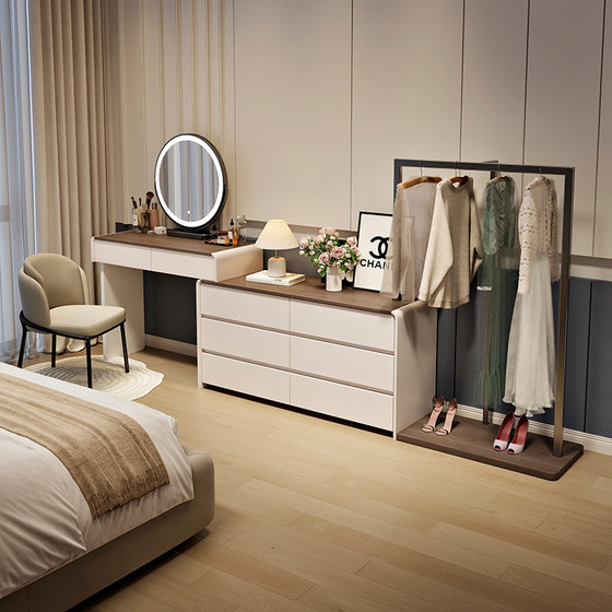 Modern simple chest of cabinet dressing table integrated coat rack bedroom bedside cabinet storage storage cabinet multi-functional makeup table
