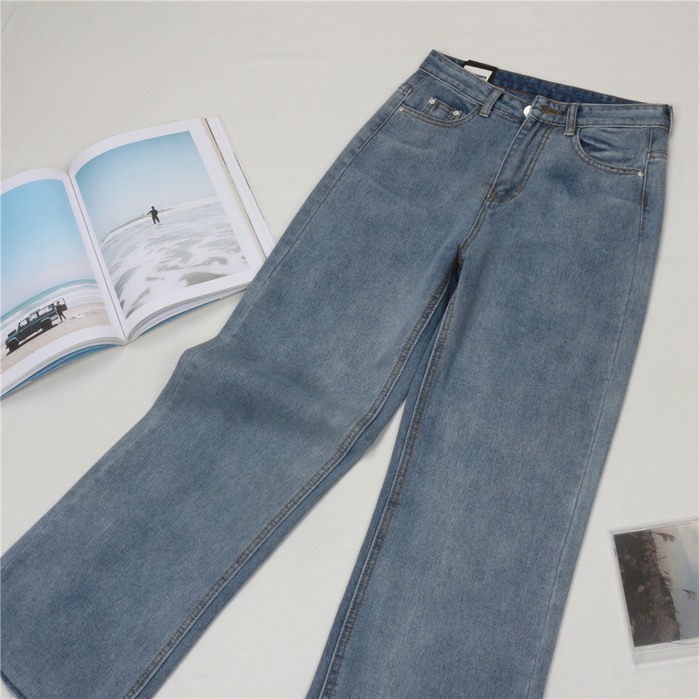 Viện nghiên cứu DAFA Vintage Hong Kong Style Nine Quần Jeans Loose Nữ Sinh viên Hàn Quốc bf Joker Eo cao Nữ quần short rách