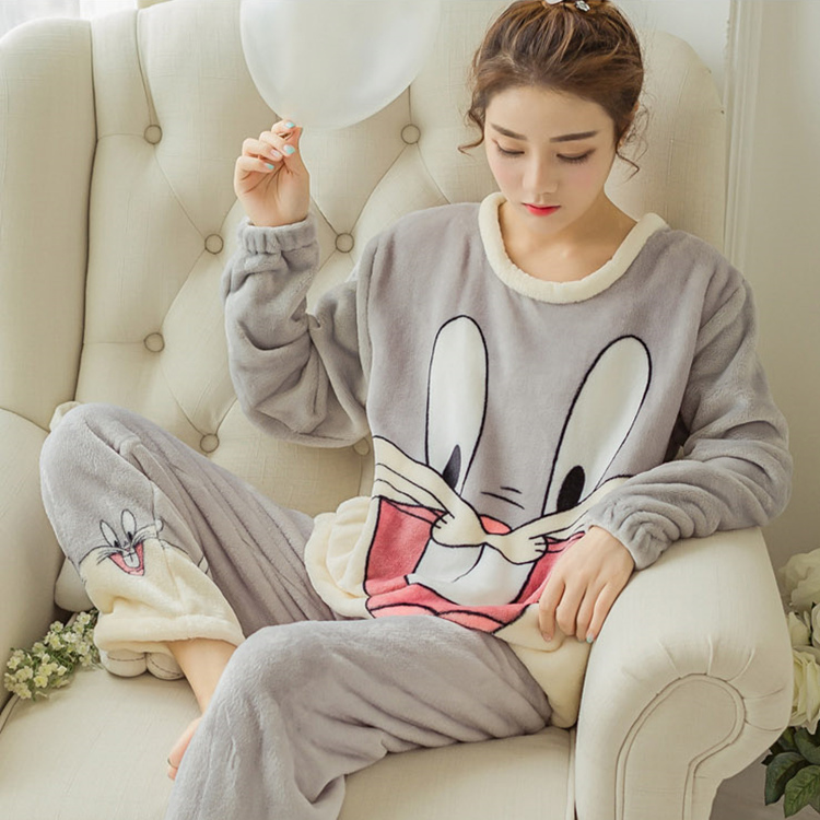 San hô flannel trẻ em flannel dày đồ ngủ bé trai và bé gái trẻ em lớn trẻ em hai bộ đồ phục vụ nhà do lot nam