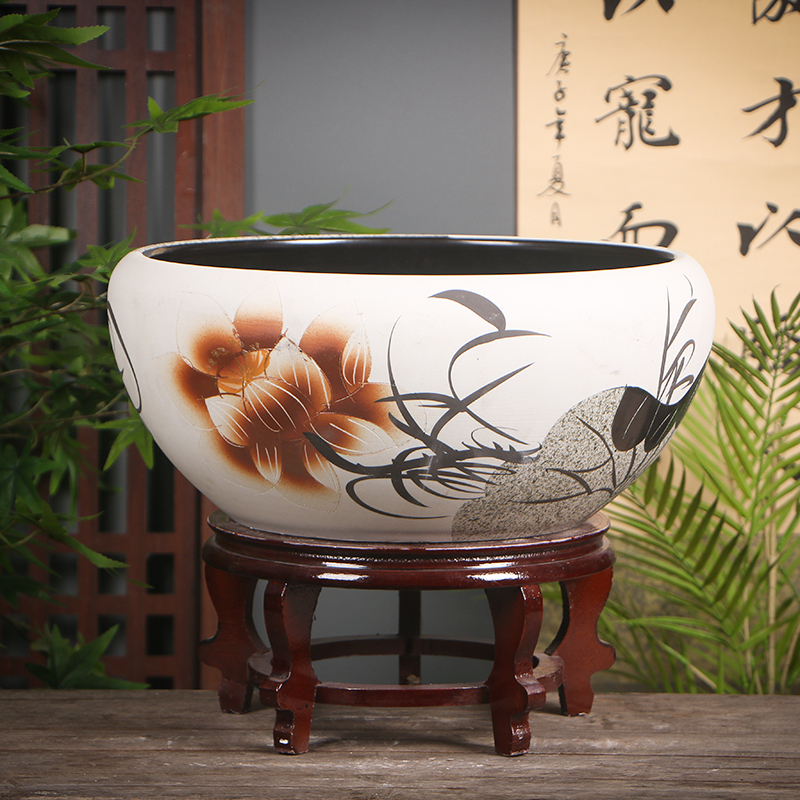 Jingdezhen Ceramic Flower Pots for Hydroponic Plants, Pennywort Pots, Living Room Home Decor, Water Lily Bowls, Lotus Pots, Succulent Pots