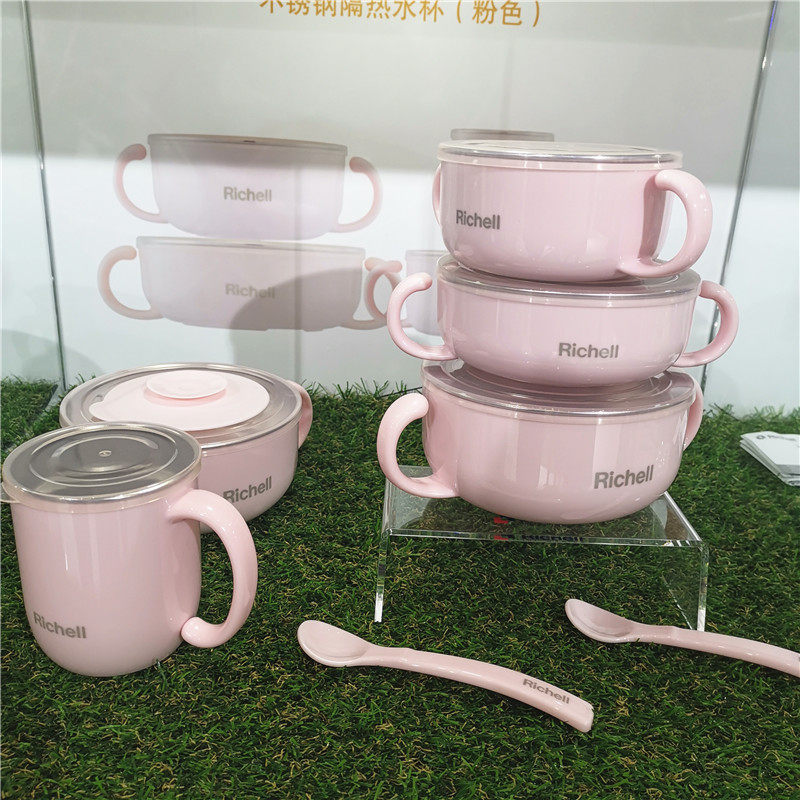 Richelli Leicher Baby Stainless Steel Bowl insulation Deputy Food Bowl Double heat insulation Baby Boy cutlery water glass