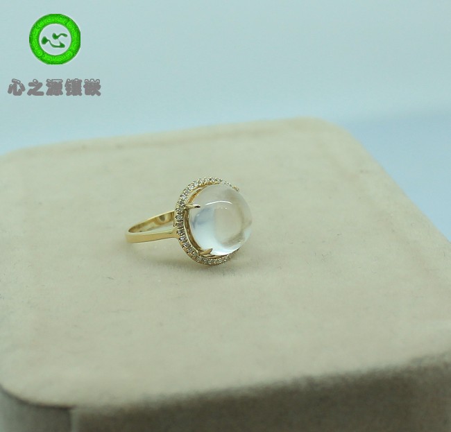 (Xing Family Workshop) Emerald Egg Noodle Ring Personality Custom Inlaid Style 101987