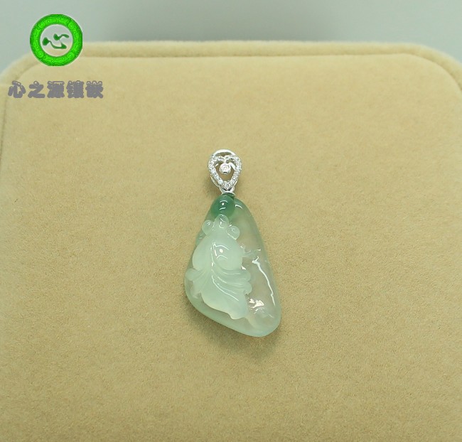 (Xing Family Workshop) Emerald Small Fish Leather Belt Head Personality Custom 18K Gold Inlays 102259