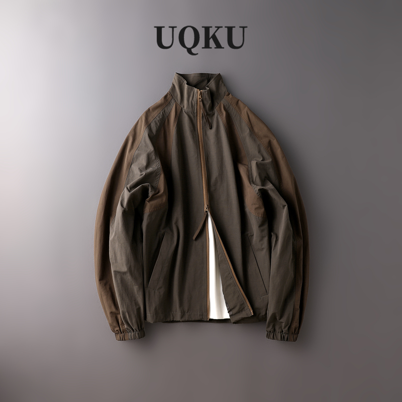 Uqku Color-Blocked American-Style High-End Jacket for Men Cityboy2026 New Autumn Casual Trendy Loose Coat